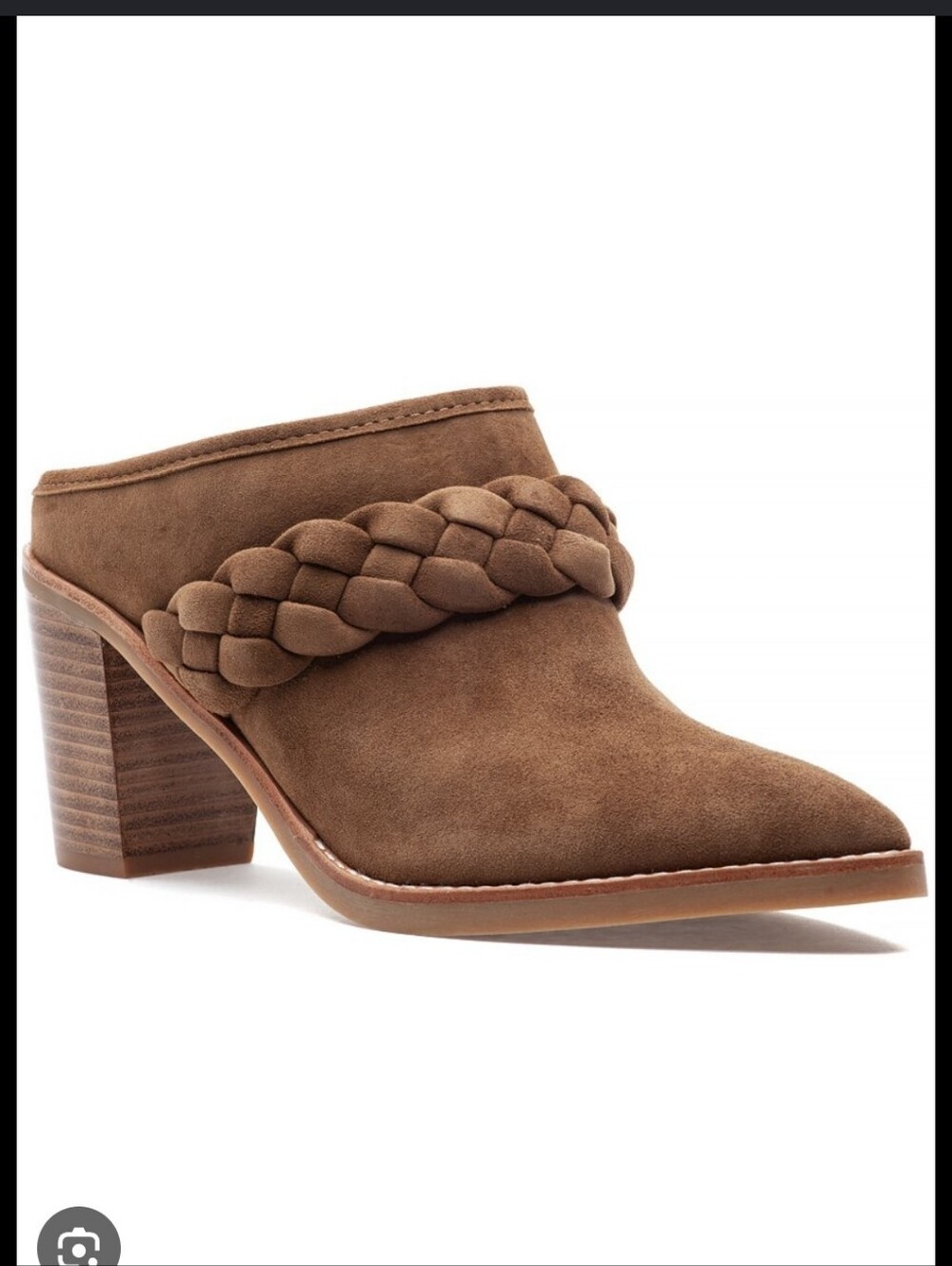 NWT.Dolce Vita brown braided suede mule heels